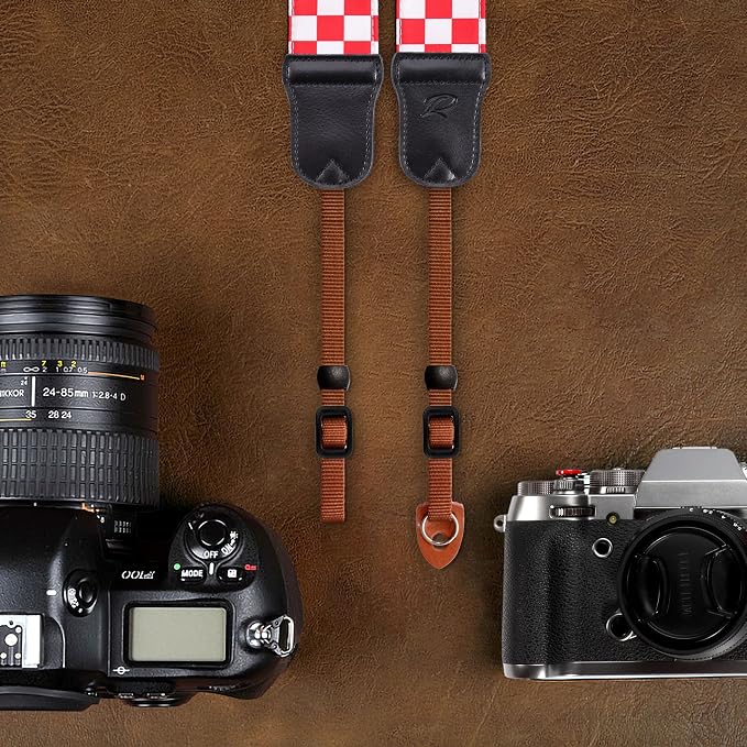 Padwa Lifestyle Red White Plaid Camera Strap - Image 6