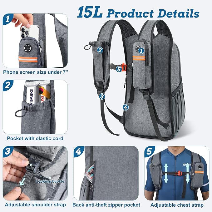 BECOJADDE 15L Small Hiking Backpack - Image 2