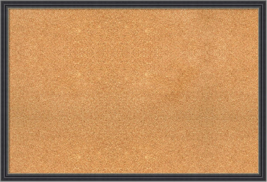 Amanti Art Natural Cork Board for Wall, 26x38 Vision Board with Black Wood Frame, Large Corkboard Office Decor for Home Organization, Traditional Corkboard Pinboard to display items for home