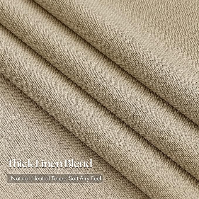 Extra Long 108 Inch Pinch Pleated Living Room Curtains 4 Panels Set, Oatmeal - Image 2