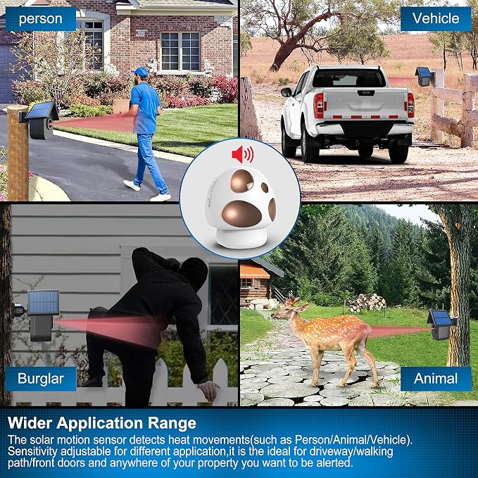 Driveway Alarm- HTZSAFE 1/2 Mile Long Range Outdoor Weatherproof Solar Wireless - Image 4