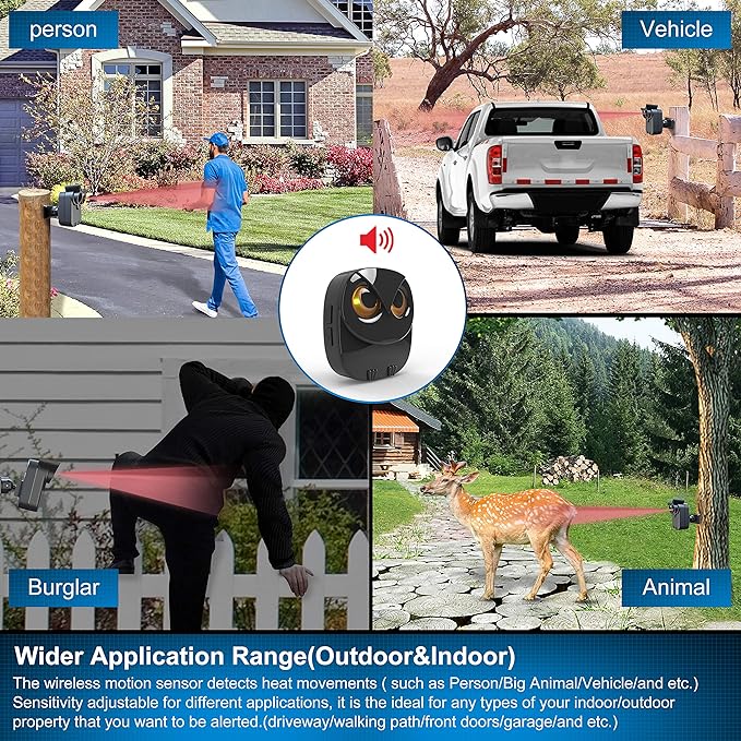 1/2 Mile Long Range Wireless Driveway Alarm Outdoor Weather Resistant Motion - Image 2
