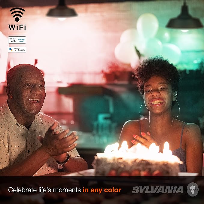 SYLVANIA Wifi LED Smart Light Bulb, 60W Equivalent Full Color and Tunable White - Image 4