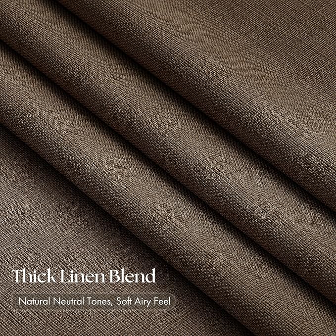 Dark Brown Pinch Pleated Bedroom Curtains 96 Inches Long 4 Panels Set, Memory - Image 2