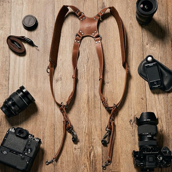 Padwa Lifestyle Tan Dual Camera Harness Strap - Image 8